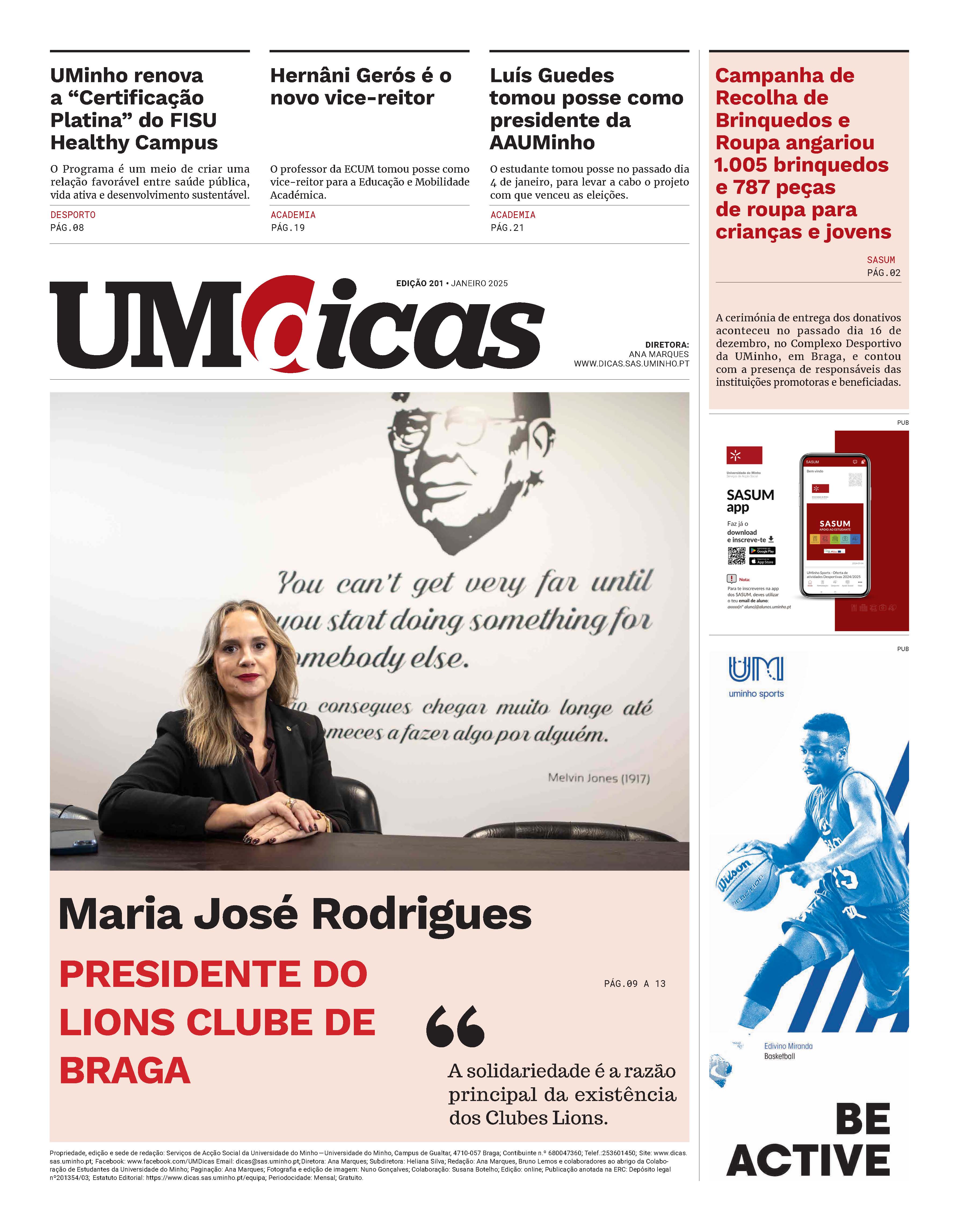 Capa do jornal UMdicas 201