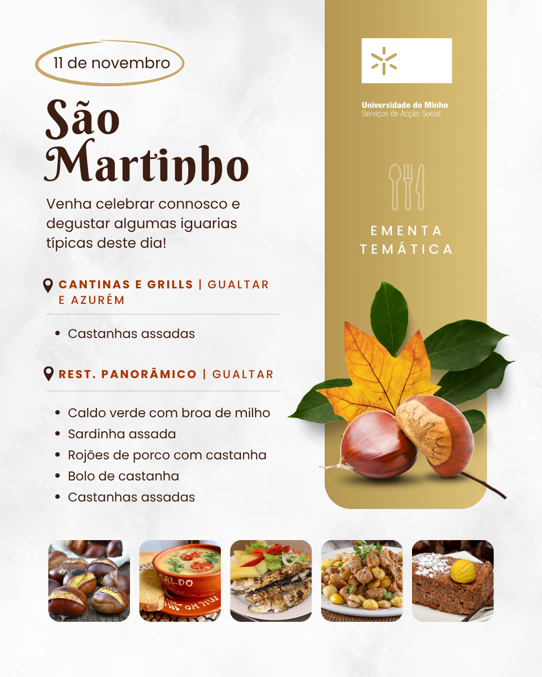 A imagem pode conter: São, Martinho, SASUM assinalam São Martinho com ementas temáticas