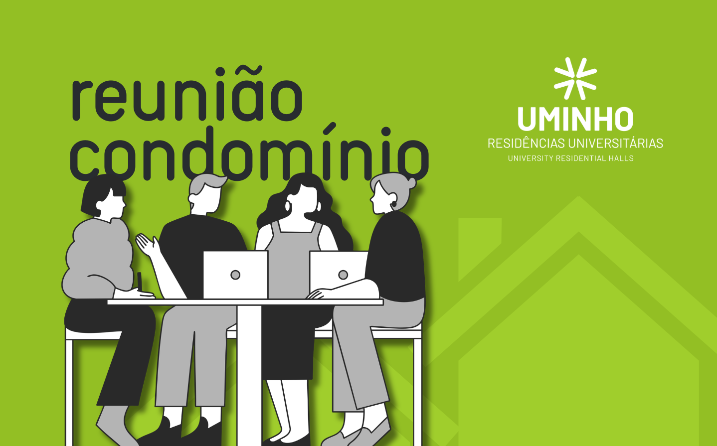 A imagem pode conter: "Reunião, Condomínio", Residências, Universitárias