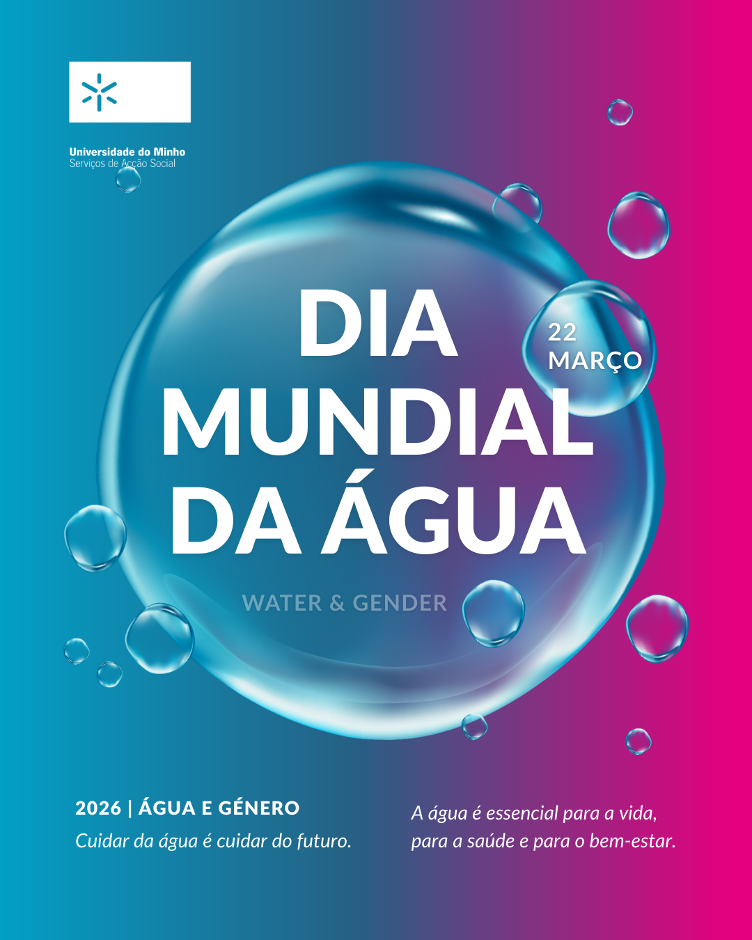 A imagem pode conter: Dia, Água, Mundial, a sustentabilidade, Dia Mundial da Água