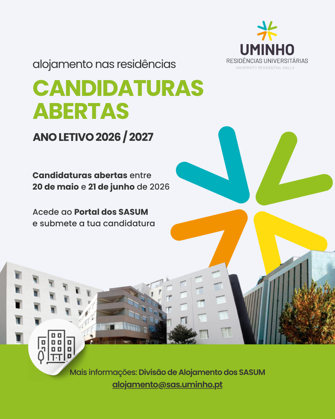 A imagem pode conter: Residências, Candidaturas, Universitárias