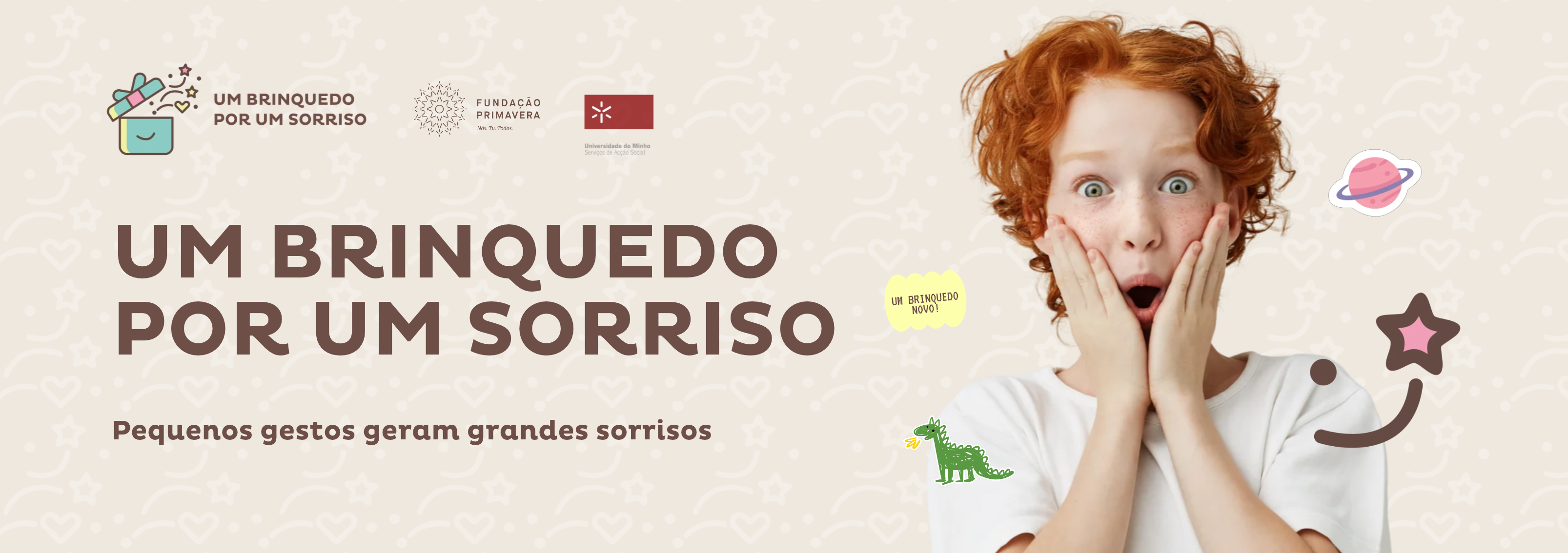 A imagem pode conter: “Um, Sorriso”, Brinquedo, SASUM juntam-se à campanha “Um Brinquedo por